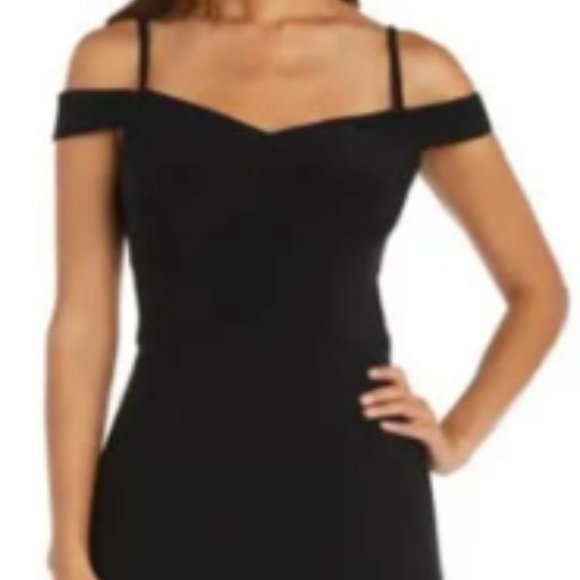 Morgan & Co Off The Shoulder Cutout Gown - Picture 3 of 6